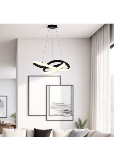 Splot pendant light 28 W LED 3000 K black 60 cm - product image 1