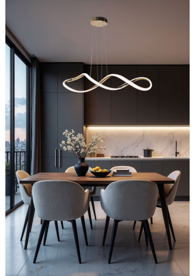 Lampa wisząca Snello 32 W LED 3000 K złoty 100 cm - zdjęcie produktu 1