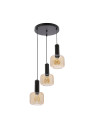 Linox pendant light 3xE27 black 70 cm