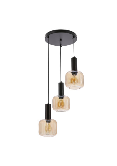 Lampa wisząca Linox 3xE27 czarny 70 cm