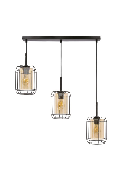 Lampa wisząca Jonera 3xE27 czarny 67 cm