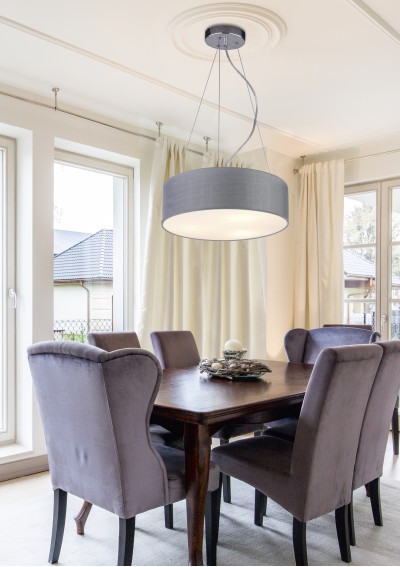 Lampa wisząca Kioto 3xE27 jasno szary 40 cm - zdjęcie produktu 1