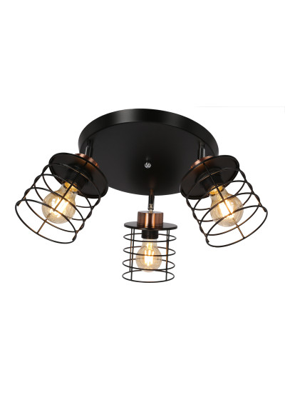 Lampa sufitowa Glob 3xE27 czarny + złoty 40 cm - zdjęcie produktu 4