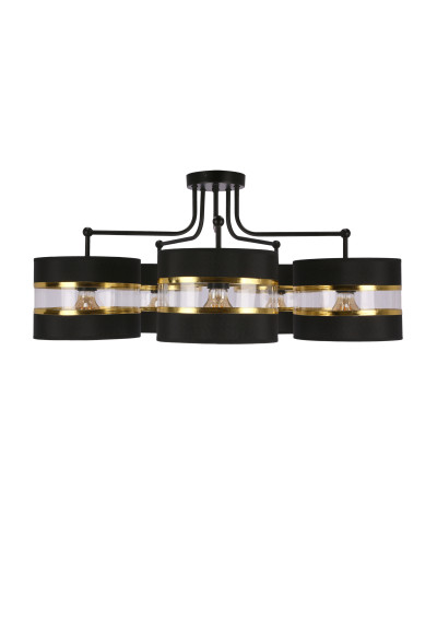 Lampa wisząca Andy 5xE27 czarny + złoty 72 cm - zdjęcie produktu 2
