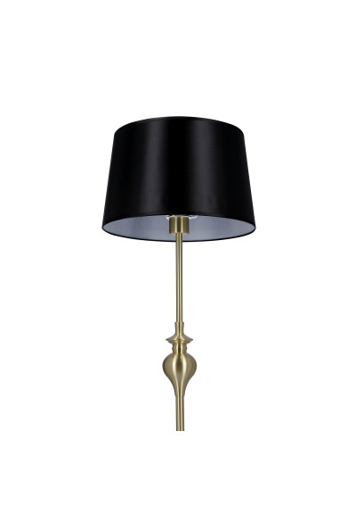Lampa podłogowa Prima 1xE27 złoty satynowy, abażur czarny 135 cm - zdjęcie produktu 1