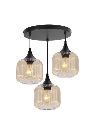 Estas pendant light 3xE27 brown 39 cm