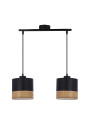 Lampa wisząca Porto czarny + drewniany 48 cm