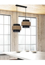 Twin pendant light 2xE27 black / drewniany 55 cm - product image 1
