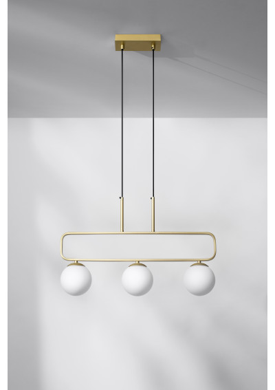 Lampa wisząca Jove 3xG9 mosiądz + biały 60 cm - zdjęcie produktu 3
