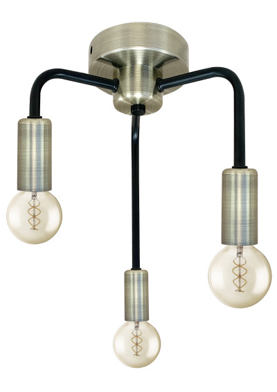 Lampa sufitowa Saga 3xE14 patynowy + matowy czarny 22 cm - zdjęcie produktu 1