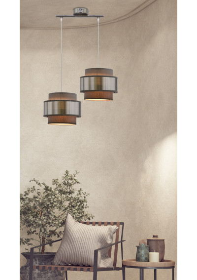 Hare pendant light 2xE27 chrome, grey / silver 50 cm - product image 1