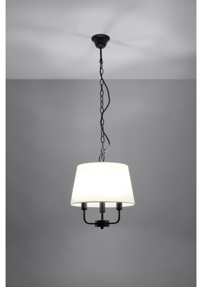 Lampa wisząca Pasteri 3xE14 czarny + beżowy 32,5 cm - zdjęcie produktu 2