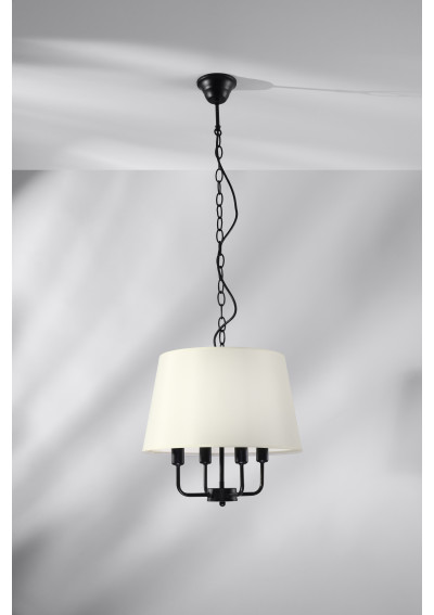 Lampa wisząca Pasteri 4xE14 czarny + beżowy 37,5 cm - zdjęcie produktu 1