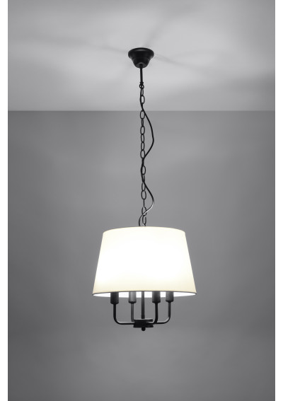 Lampa wisząca Pasteri 4xE14 czarny + beżowy 37,5 cm - zdjęcie produktu 2