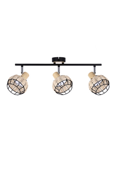 Tajga ceiling light 3xE14 black / drewniany 64 cm