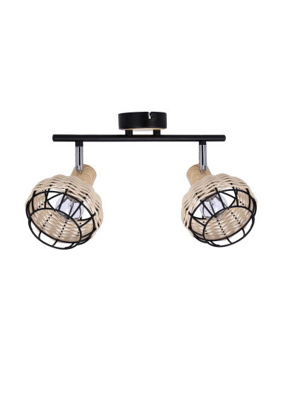 Lampa sufitowa Tajga czarny + drewniany 44 cm