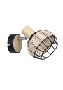 Tajga wall light black / drewniany 18 cm