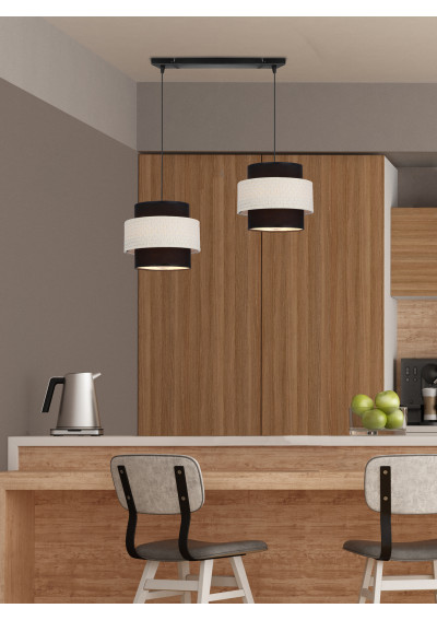 Lampa wisząca Benta 2xE27 czarny+kremowy 54 cm - zdjęcie produktu 1
