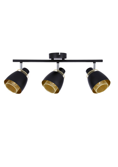 Aleksandria ceiling light 3xE14 black / gold 57,5 cm