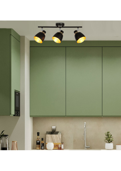 Lampa sufitowa Aleksandria 3xE14 czarny + złoty 57,5 cm - zdjęcie produktu 1