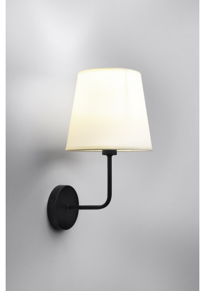 Lampa ścienna Pasteri 1xE14 czarny matowy, abażur beżowy 23 cm - zdjęcie produktu 1