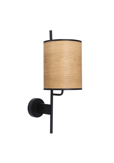 Lampa ścienna Zeta 1xE27 czarny + orzechowy 31 cm