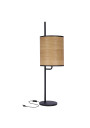 Zeta table lamp 1xE27 black, abażur orzechowy 20 cm