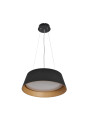 Lampa wisząca Umbria 24 W LED 4000 K czarny + drewniany, klosz biały 45 cm