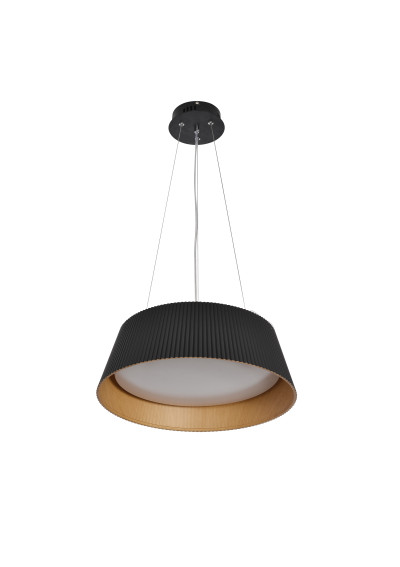 Umbria pendant light 24 W LED 4000 K black / drewniany, klosz white 45 cm