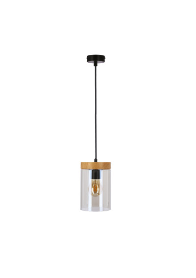 Lampa sufitowa Wels czarny + drewniany 12 cm