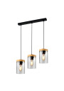 Lampa sufitowa Wels czarny + drewniany 52 cm