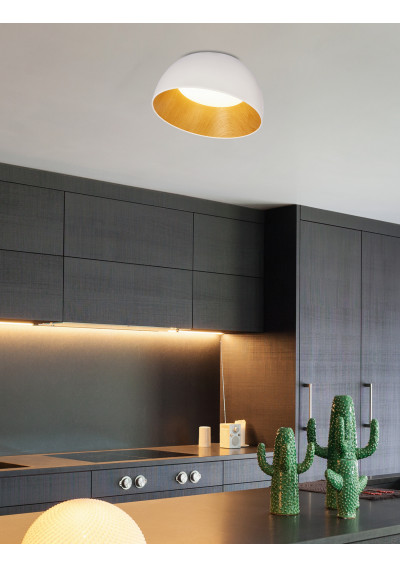 Plafon Trento 18 W LED 4000 K biały + drewniany 35 cm - zdjęcie produktu 1