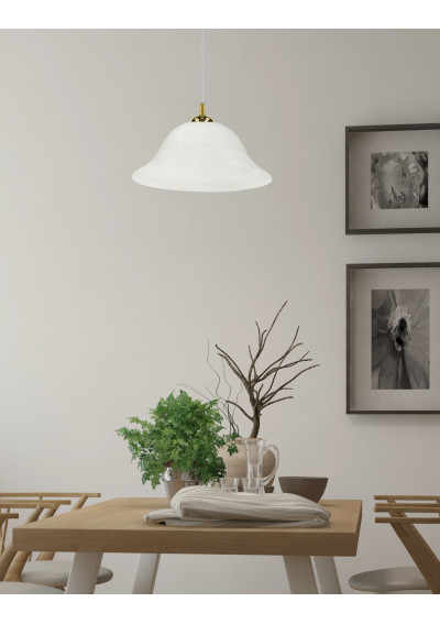Vera pendant light 1xE27 gold / alabastrowy 25 cm - product image 1