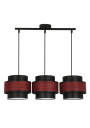 Lampa wisząca Toscana 3xE27 czarny + bordowy 65 cm
