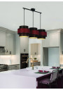 Lampa wisząca Toscana 3xE27 czarny + bordowy 65 cm - zdjęcie produktu 1