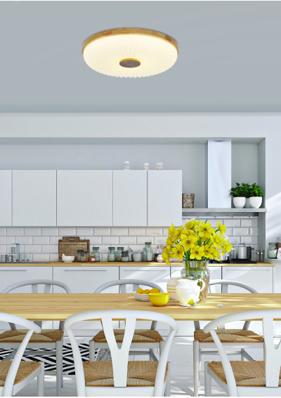 Plafon Tart 24 W LED 4000 K biały + drewniany 38 cm - zdjęcie produktu 1