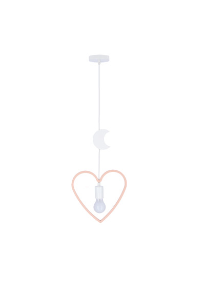 Single pendant light 1xE27 pink/white 27 cm