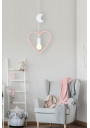 Lampa wisząca Single 1xE27 różowy+biały 27 cm - zdjęcie produktu 1