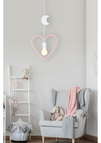 Single pendant light 1xE27 pink/white 27 cm - product image 1