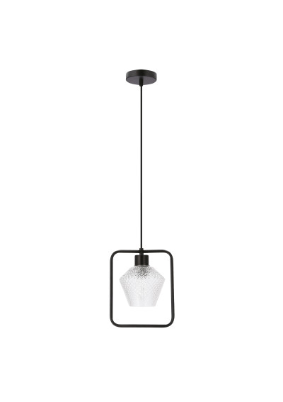 Niko pendant light 1xE27 black / clear 20 cm