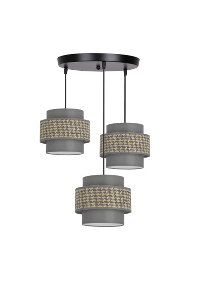 Luccia pendant light 3xE27 black, grafitowy/ szaro-beige 45 cm