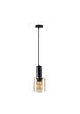 Lampa wisząca Isar 1xE27 czarny+bursztynowy 12 cm