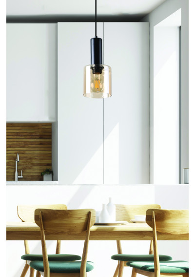Isar pendant light 1xE27 black/bursztynowy 12 cm - product image 1