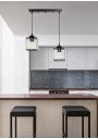Glassia pendant light 2xE27 black, kryształki bezbarwne 46 cm - product image 1