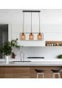 Crown pendant light 3xE27 black / beige 70 cm