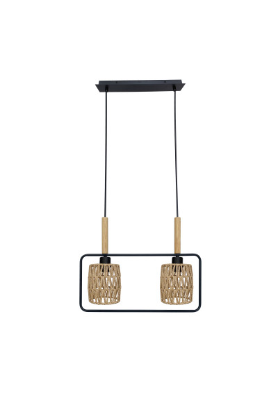 Lampa wisząca Crown 2xE27 czarny + beżowy 50 cm