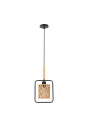 Lampa wisząca Crown 1xE27 czarny + beżowy 20 cm