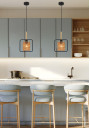 Crown pendant light 1xE27 black / beige 20 cm - product image 1