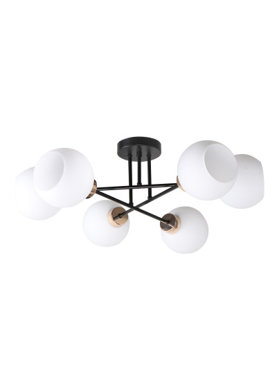 Lampa sufitowa Amanda 6xE27 czarny + biały 60 cm