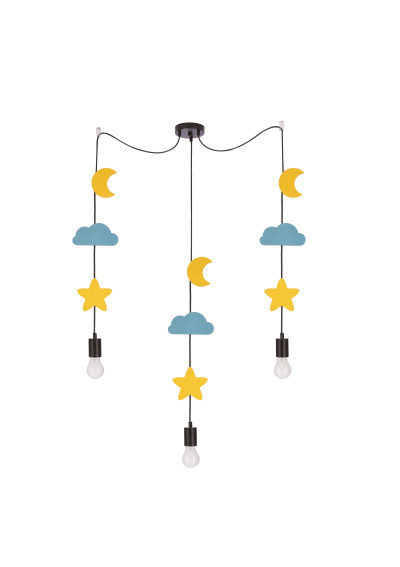 E27 pendant light 3xE27 black 100 cm